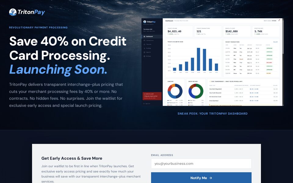 TritonPay website screenshot